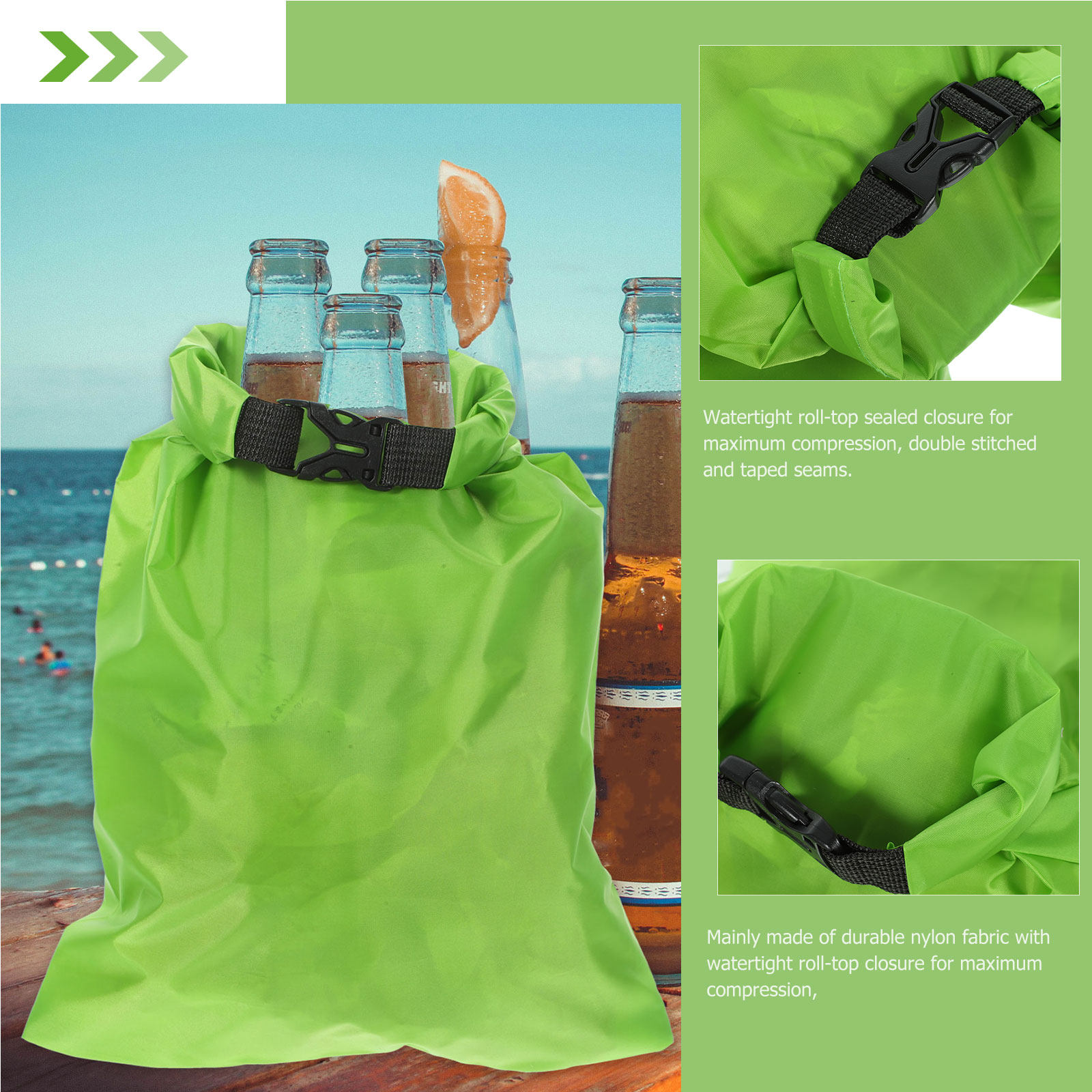 Fishing Kayak Storage Bag - 3-teiliges Set wasserdichter Trockentaschen mit Kompressionsverschluss,