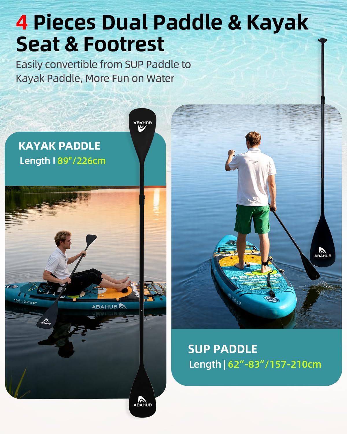 Breites, 10,6 Fuß x 31/34 Zoll – Fishing Kayak Paddle Bewertung und Preis
